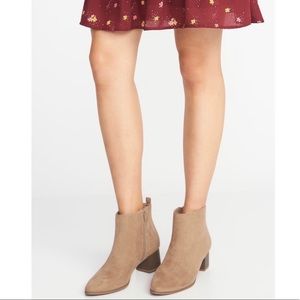 Old Navy Faux Suede Block Heel Booties